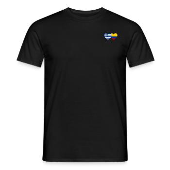 Griechenland Kolumbien Flagge Herz - Männer T-Shirt - Schwarz - Vorne - AI Model Male 178 light (178cm)