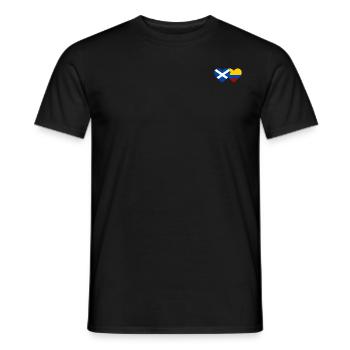Scotland Colombia Flag Heart - Men's T-Shirt - black - Front - AI Model Male 178 light (178cm)