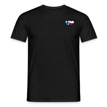 Finlande Pologne Drapeau Coeur - T-shirt homme - noir - Devant - AI Model Male 178 light (178cm)