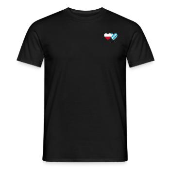 Poland Bavaria Flag Heart - Men's T-Shirt - black - Front - AI Model Male 178 light (178cm)