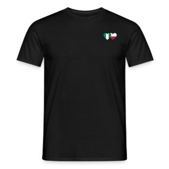 Nigeria Pologne Drapeau Coeur - T-shirt homme - noir - Devant - AI Model Male 178 light (178cm)