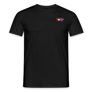 Émirats arabes unis Norvège Drapeau Coeur - T-shirt homme - noir - Devant - AI Model Male 178 light (178cm)