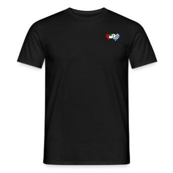 United Arab Emirates Uruguay Flag Heart - Men's T-Shirt - black - Front - AI Model Male 178 light (178cm)