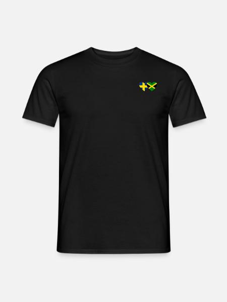 Sweden Jamaica Flag Heart - Men's T-Shirt - black