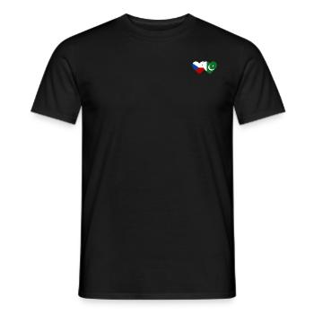 République tchèque Pakistan Drapeau Coeur - T-shirt homme - noir - Devant - AI Model Male 178 light (178cm)