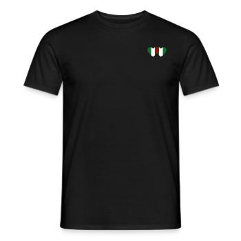 Italie Nigeria Drapeau Coeur - T-shirt homme - noir - Devant - AI Model Male 178 light (178cm)