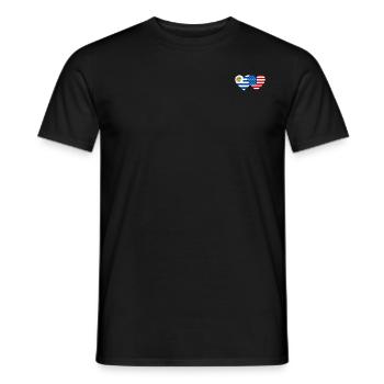 Uruguay USA Flagge Herz - Männer T-Shirt - Schwarz - Vorne - AI Model Male 178 light (178cm)