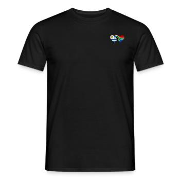 Uruguay Südafrika Flagge Herz - Männer T-Shirt - Schwarz - Vorne - AI Model Male 178 light (178cm)