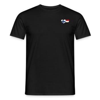Finlande Égypte Drapeau Mains Coeur Forme - T-shirt homme - noir - Devant - AI Model Male 178 light (178cm)