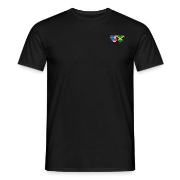 États-Unis Jamaïque drapeau mains forme coeur - T-shirt homme - noir - Devant - AI Model Male 178 light (178cm)