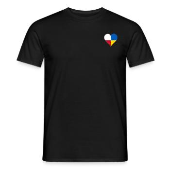 Ukraine Poland two flag one heart - Men's T-Shirt - black - Front - AI Model Male 178 light (178cm)