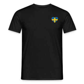 Sweden Flag Heart - Men's T-Shirt - black - Front - AI Model Male 178 light (178cm)