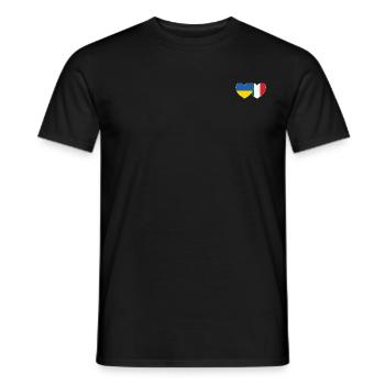 Ukraine Italy Heart Flag - Men's T-Shirt - black - Front - AI Model Male 178 light (178cm)