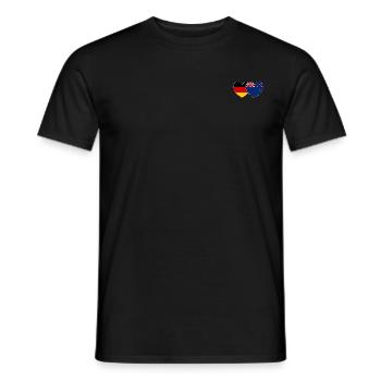 Deutschland Neuseeland Flagge Herz - Männer T-Shirt - Schwarz - Vorne - AI Model Male 178 light (178cm)