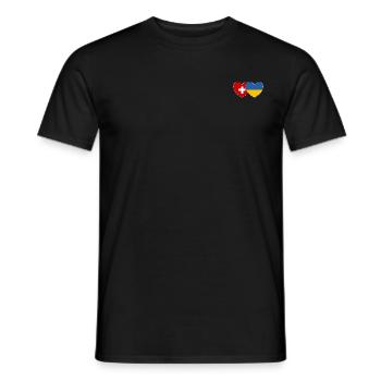 Ukraine Suisse Flag Heart - T-shirt homme - noir - Devant - AI Model Male 178 light (178cm)