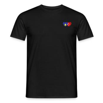 Kosovo Turquie Drapeau Cœur - T-shirt homme - noir - Devant - AI Model Male 178 light (178cm)