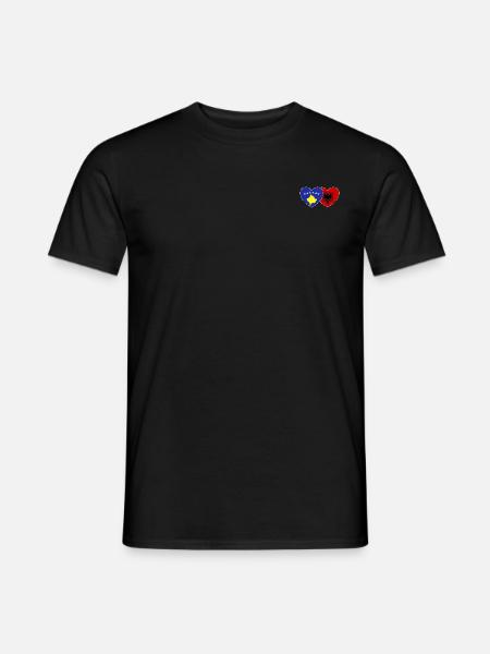 Kosowo Albania Flaga Serce - T-shirt męski - czarny