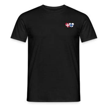 Danemark Finlande Flag Heart - T-shirt homme - noir - Devant - AI Model Male 178 light (178cm)