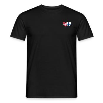 Danemark Finlande Flag Heart - T-shirt homme - noir - Devant - AI Model Male 178 light (178cm)