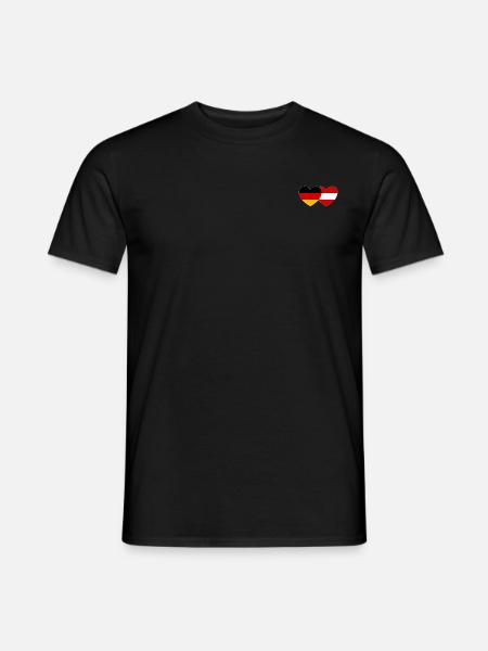 Germany Austria Flag Heart - Men's T-Shirt - black