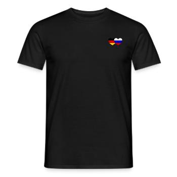 Allemagne Russie Drapeau Cœur - T-shirt homme - noir - Devant - AI Model Male 178 light (178cm)