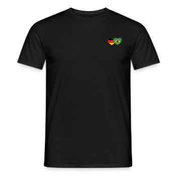 Brésil Allemagne Flag Heart - T-shirt homme - noir - Devant - AI Model Male 178 light (178cm)