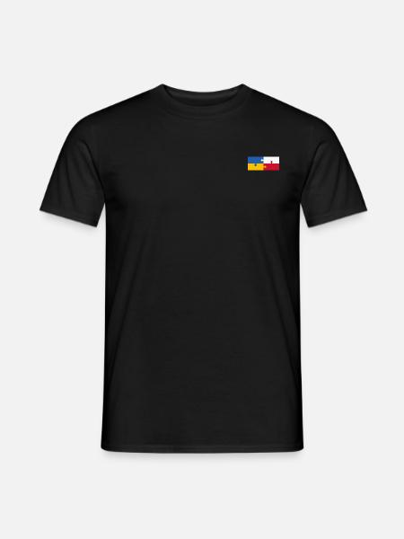 Ukraine Pologne Drapeau Puzzle - T-shirt homme - noir