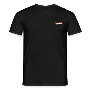 Jordanie Égypte Drapeau Coeur - T-shirt homme - noir - Devant - AI Model Male 178 light (178cm)