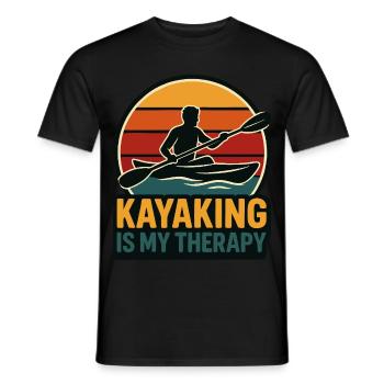 Le kayak est ma chemise de thérapie - T-shirt homme - noir - Devant - AI Model Male 178 light (178cm)