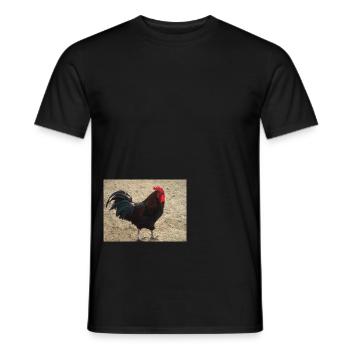 Hahn schwarz und braun gefiedert - Männer T-Shirt - Schwarz - Vorne - AI Model Male 178 light (178cm)