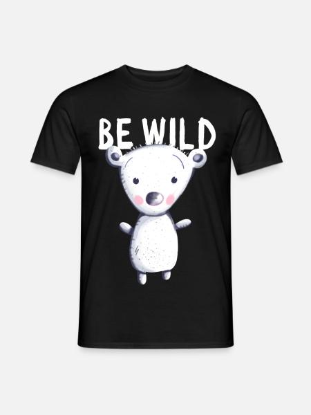 Be Wild isbjørn - Bear - Bear - Teddy - Baby - Mænd T-shirt - sort