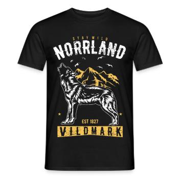 Stay Wild Norrland Vildmark - T-shirt homme - noir - Devant - AI Model Male 178 light (178cm)