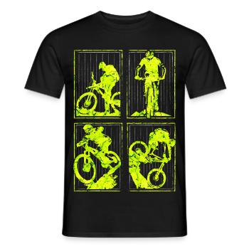 MTB | Mountain bike | Mountain biking | Mountain bikers - Men's T-Shirt - black - Front - AI Model Male 178 light (178cm)