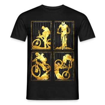 Mountain bike | MTB | Mountain biker gold - Men's T-Shirt - black - Front - AI Model Male 178 light (178cm)