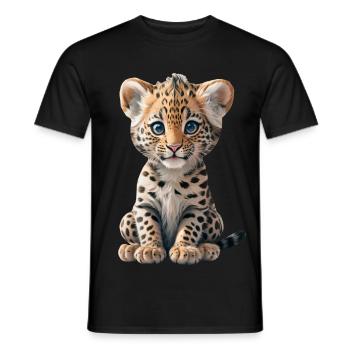 Bébé léopard - T-shirt homme - noir - Devant - AI Model Male 178 light (178cm)