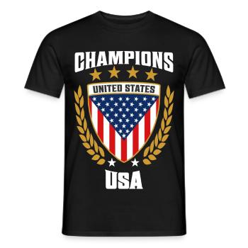 Champions USA - Célébrez la fierté américaine - T-shirt homme - noir - Devant - AI Model Male 178 light (178cm)