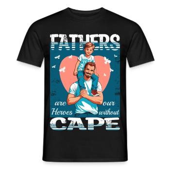 Les pères sont des héros - T-shirt homme - noir - Devant - AI Model Male 178 light (178cm)