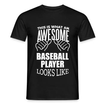 Baseball - Männer T-Shirt - Schwarz - Vorne - AI Model Male 178 light (178cm)