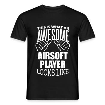 Airsoft - Männer T-Shirt - Schwarz - Vorne - AI Model Male 178 light (178cm)