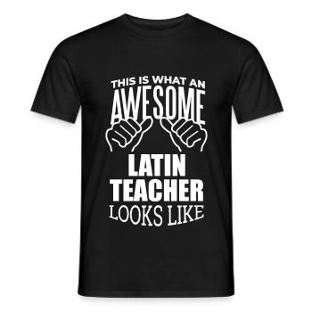 Latin - Men's T-Shirt - black - Front - AI Model Male 178 light (178cm)