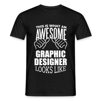 Graphic Designer - Men's T-Shirt - black - Front - AI Model Male 178 light (178cm)