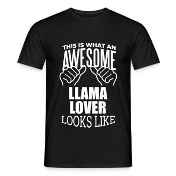 Llama Llama Llama - T-shirt homme - noir - Devant - AI Model Male 178 light (178cm)