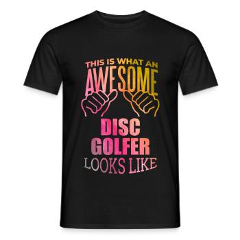 Disc golf - T-shirt homme - noir - Devant - AI Model Male 178 light (178cm)