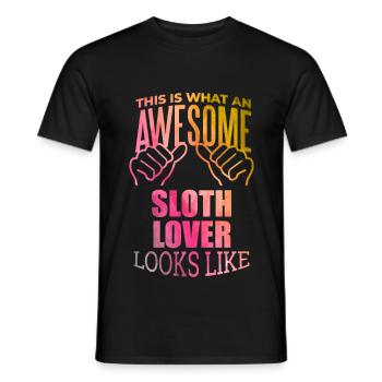 Faultier - Männer T-Shirt - Schwarz - Vorne - AI Model Male 178 light (178cm)
