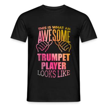 Trompete - Männer T-Shirt - Schwarz - Vorne - AI Model Male 178 light (178cm)