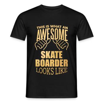 Skate - Men's T-Shirt - black - Front - AI Model Male 178 light (178cm)