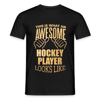 Hockey Hockey Hockey - Männer T-Shirt - Schwarz - Vorne - AI Model Male 178 light (178cm)