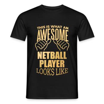 Netzball - Männer T-Shirt - Schwarz - Vorne - AI Model Male 178 light (178cm)