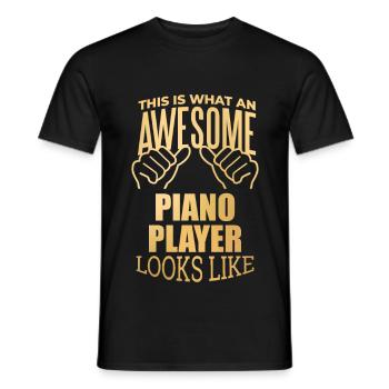 Klavier - Männer T-Shirt - Schwarz - Vorne - AI Model Male 178 light (178cm)