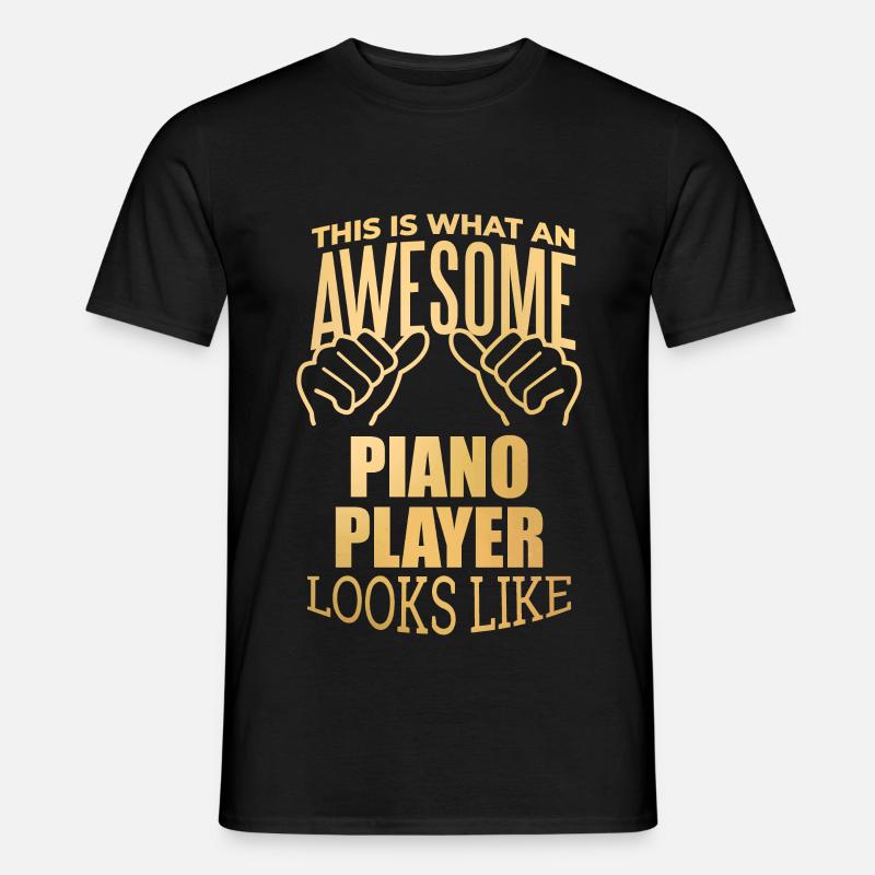 Klavier - Männer T-Shirt - Schwarz